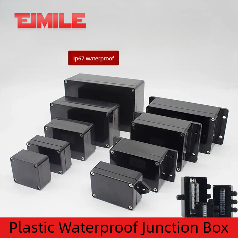 Outdoor Power Supply Box - Typ F Schwarze Wasserdichte Anschlussdose, 3-stöckig,
