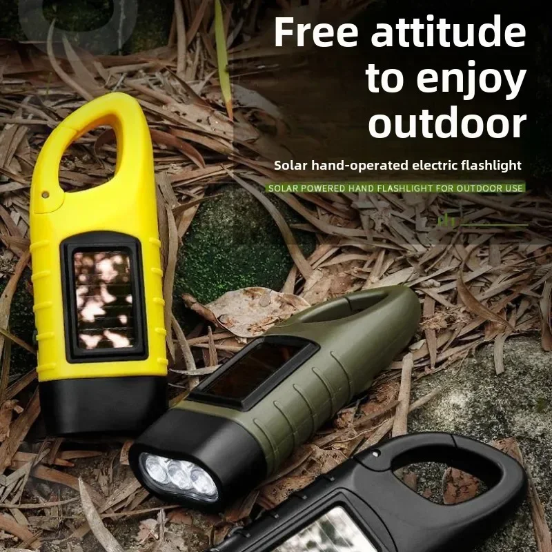 Outdoor Power Pack - Tragbare, leichte Solar-Handkurbel-Taschenlampe – 3-in-1-Notfall-LED-Licht mit