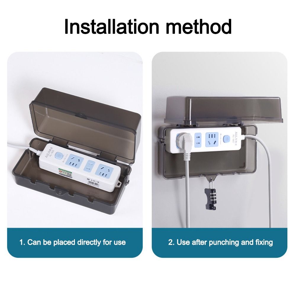 Outdoor Power Lead Cover - Robuste Kunststoff-Steckdosenbox, wasserdicht, diebstahlsicher, Verlängerungskabelabdeckung, schützt