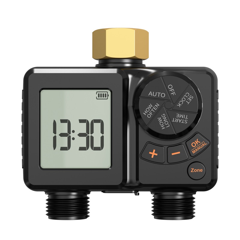 Outdoor Power With Timer - USB-betriebener 5V-Doppelanschluss-Gartenbewässerungstimer mit automatischem Bewässerungsventil für