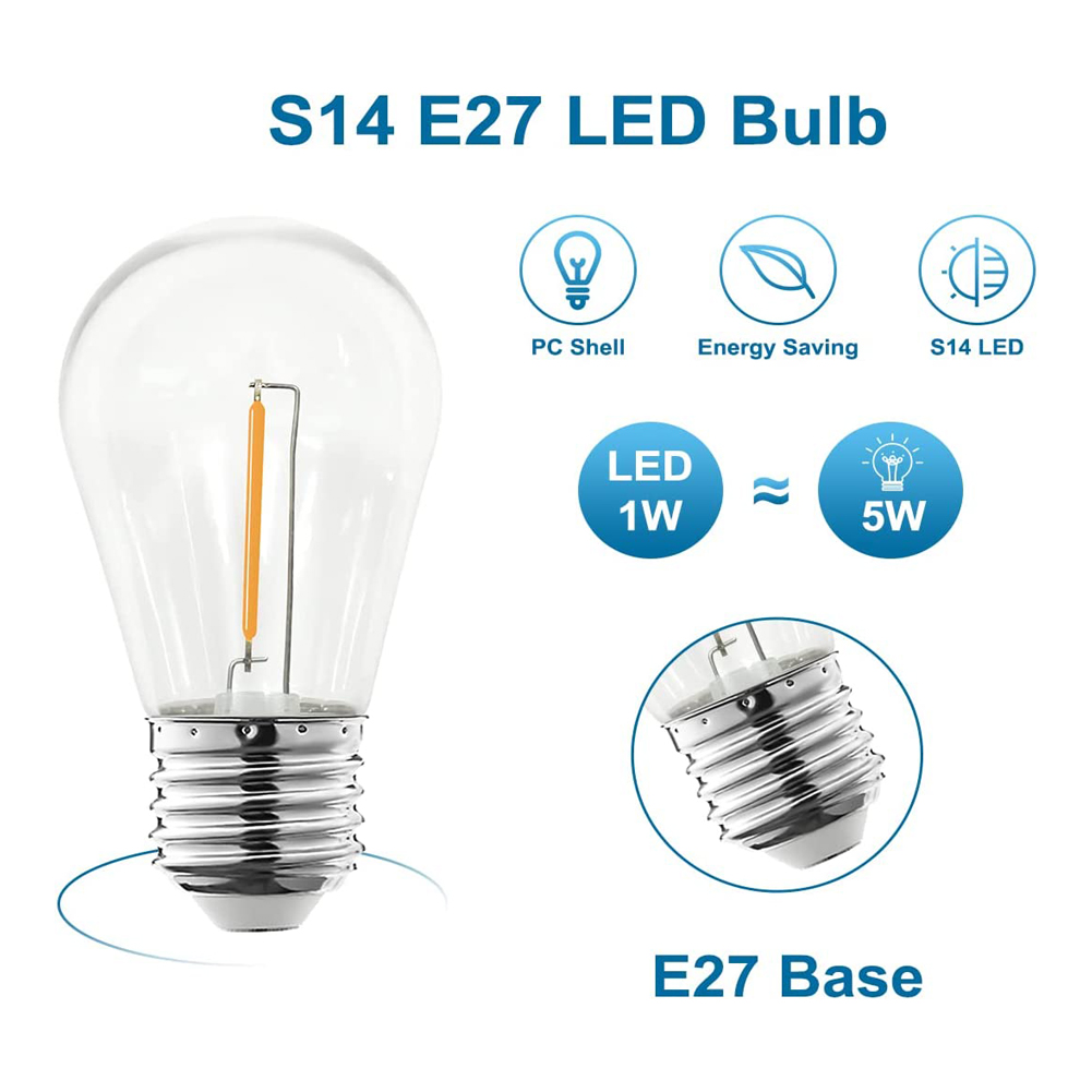 2026 Neue S14 E27 Filament LED – Outdoor Power Lead Cover Bewertung und Preis
