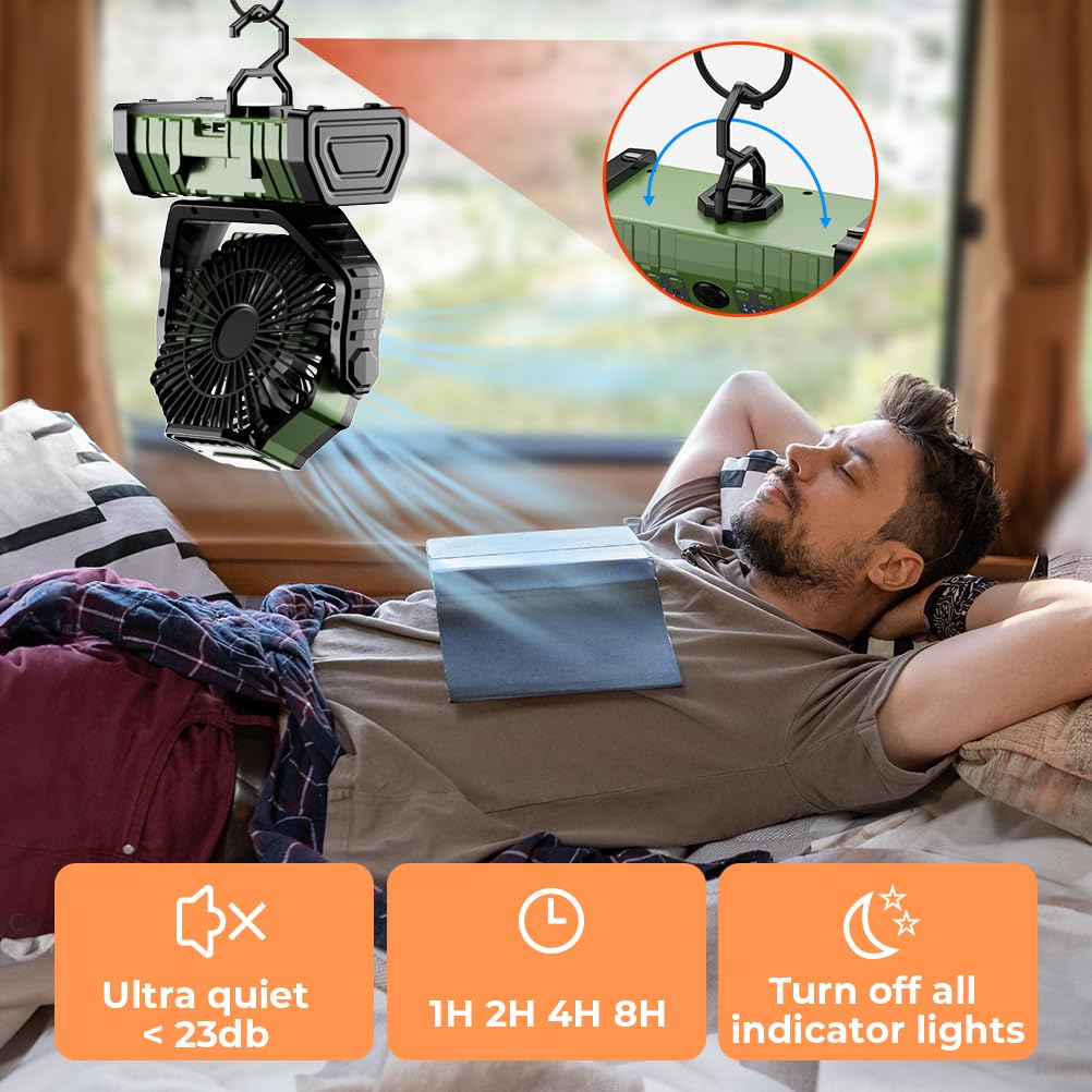 Camping-Ventilator, 20.000 mAh – Outdoor Power With Timer Bewertung und Preis