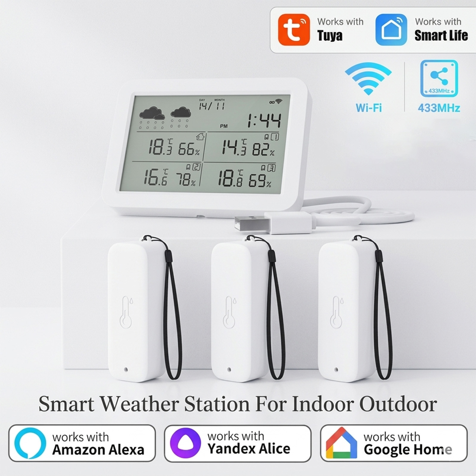 Tuya WiFi+RF433 Wetterstation, – Outdoor Power Tower Bewertung und Preis